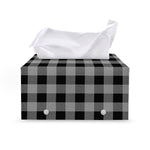 Light Grey And Black Buffalo Check Print Leather Tissue Box Cover