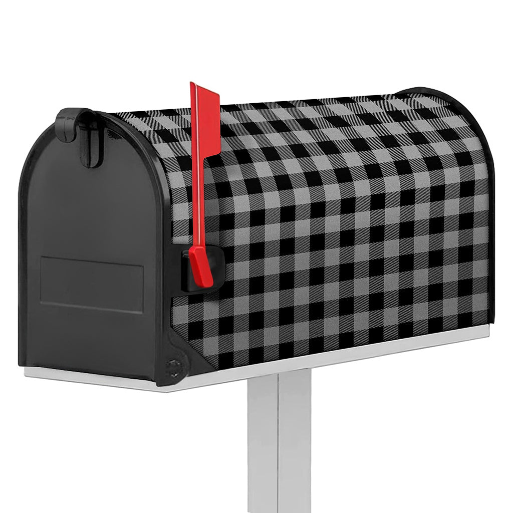 Light Grey And Black Buffalo Check Print Mailbox Cover