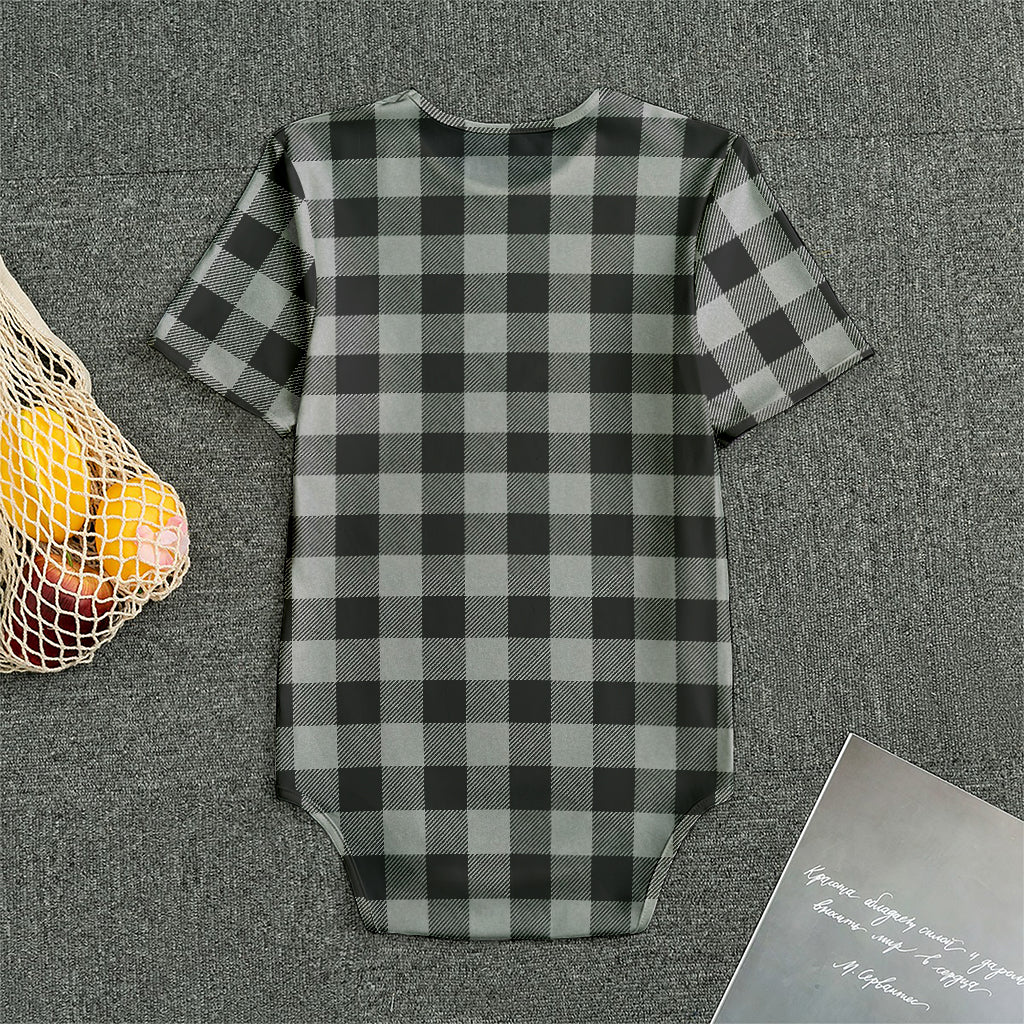 Light Grey And Black Buffalo Check Print Men's Bodysuit