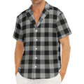 Light Grey And Black Buffalo Check Print Men's Deep V-Neck Shirt