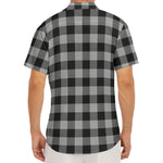 Light Grey And Black Buffalo Check Print Men's Deep V-Neck Shirt