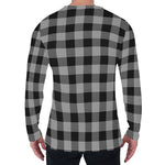 Light Grey And Black Buffalo Check Print Men's Long Sleeve T-Shirt