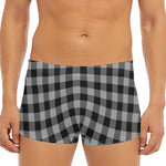 Light Grey And Black Buffalo Check Print Men's Short Boxer Briefs