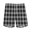 Light Grey And Black Buffalo Check Print Men's Athletic Shorts