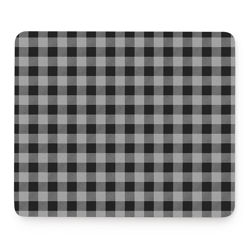 Light Grey And Black Buffalo Check Print Mouse Pad