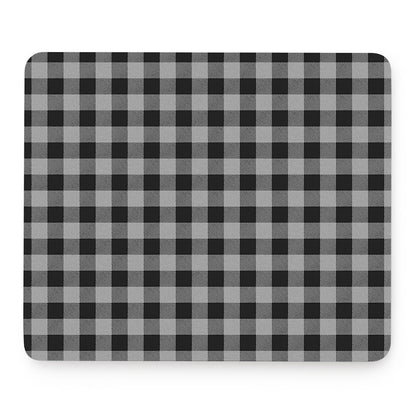 Light Grey And Black Buffalo Check Print Mouse Pad