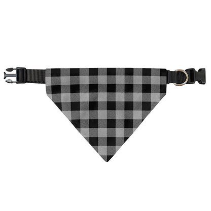 Light Grey And Black Buffalo Check Print Over The Collar Dog Bandana