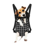 Light Grey And Black Buffalo Check Print Pet Carrier Backpack