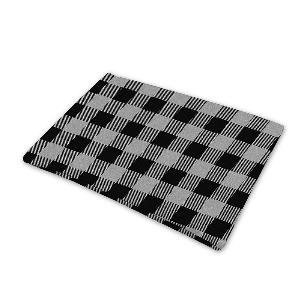 Light Grey And Black Buffalo Check Print Pet Cooling Mat Cover