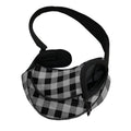 Light Grey And Black Buffalo Check Print Pet Sling Carrier