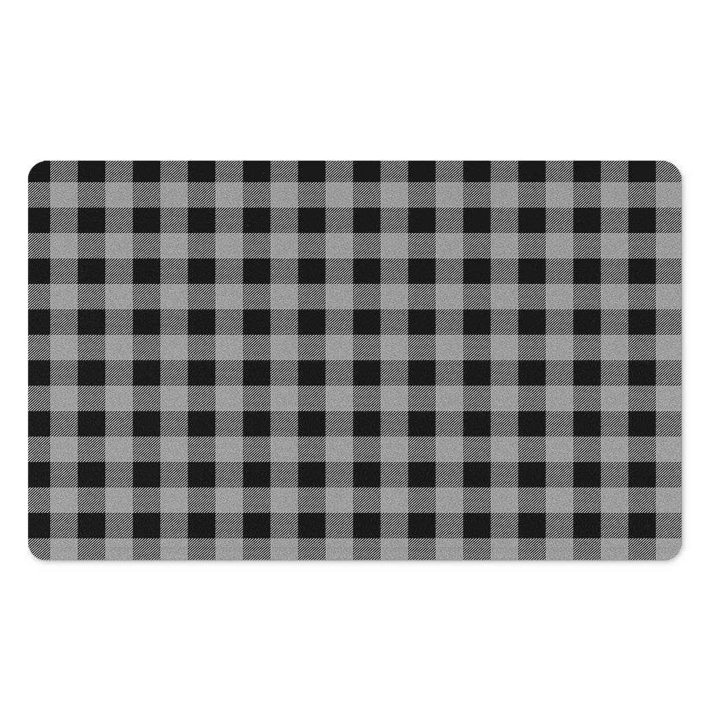 Light Grey And Black Buffalo Check Print Polyester Doormat