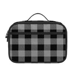 Light Grey And Black Buffalo Check Print Portable Lunch Bag