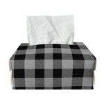 Light Grey And Black Buffalo Check Print Rectangle Tissue Box Cover