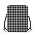 Light Grey And Black Buffalo Check Print Rectangular Crossbody Bag