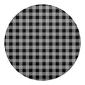 Light Grey And Black Buffalo Check Print Round Blanket