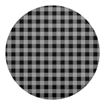 Light Grey And Black Buffalo Check Print Round Blanket