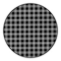 Light Grey And Black Buffalo Check Print Round Floor Mat