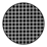 Light Grey And Black Buffalo Check Print Round Floor Mat