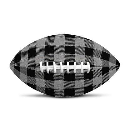 Light Grey And Black Buffalo Check Print Rugby Ball