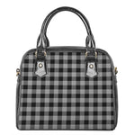 Light Grey And Black Buffalo Check Print Shoulder Handbag
