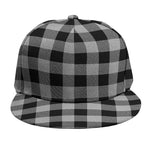 Light Grey And Black Buffalo Check Print Snapback Cap