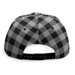 Light Grey And Black Buffalo Check Print Snapback Cap