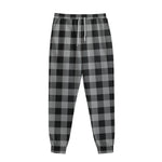 Light Grey And Black Buffalo Check Print Sweatpants