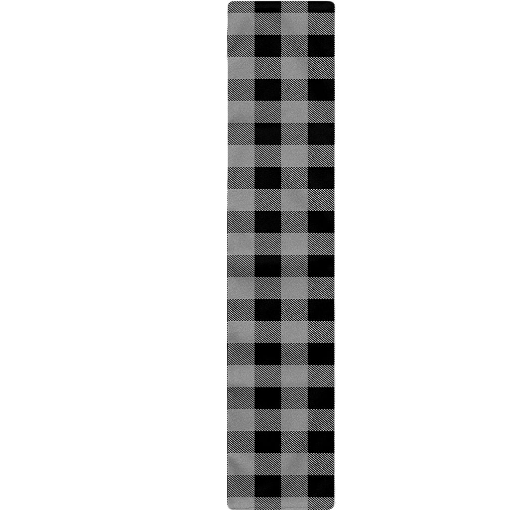 Light Grey And Black Buffalo Check Print Table Runner
