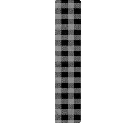 Light Grey And Black Buffalo Check Print Table Runner