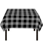 Light Grey And Black Buffalo Check Print Tablecloth