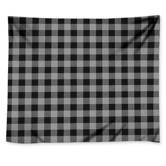 Light Grey And Black Buffalo Check Print Tapestry