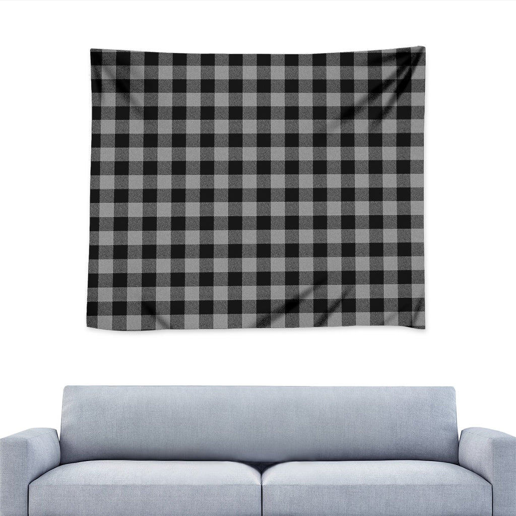 Light Grey And Black Buffalo Check Print Tapestry
