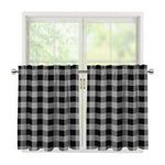 Light Grey And Black Buffalo Check Print Tier Curtains