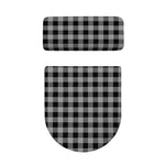 Light Grey And Black Buffalo Check Print Toilet Lid And Tank Cover Set