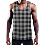 Light Grey And Black Buffalo Check Print Training Tank Top