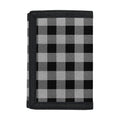 Light Grey And Black Buffalo Check Print Trifold Wallet