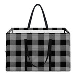 Light Grey And Black Buffalo Check Print Utility Tote Bag