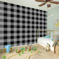 Light Grey And Black Buffalo Check Print Wall Sticker