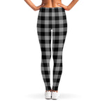 Light Grey And Black Buffalo Check Print Women's Leggings