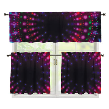 Light Mandala Print 3 Piece Kitchen Curtains