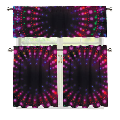 Light Mandala Print 3 Piece Kitchen Curtains