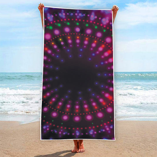 Light Mandala Print Beach Towel