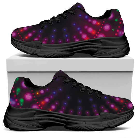 Light Mandala Print Black Chunky Shoes
