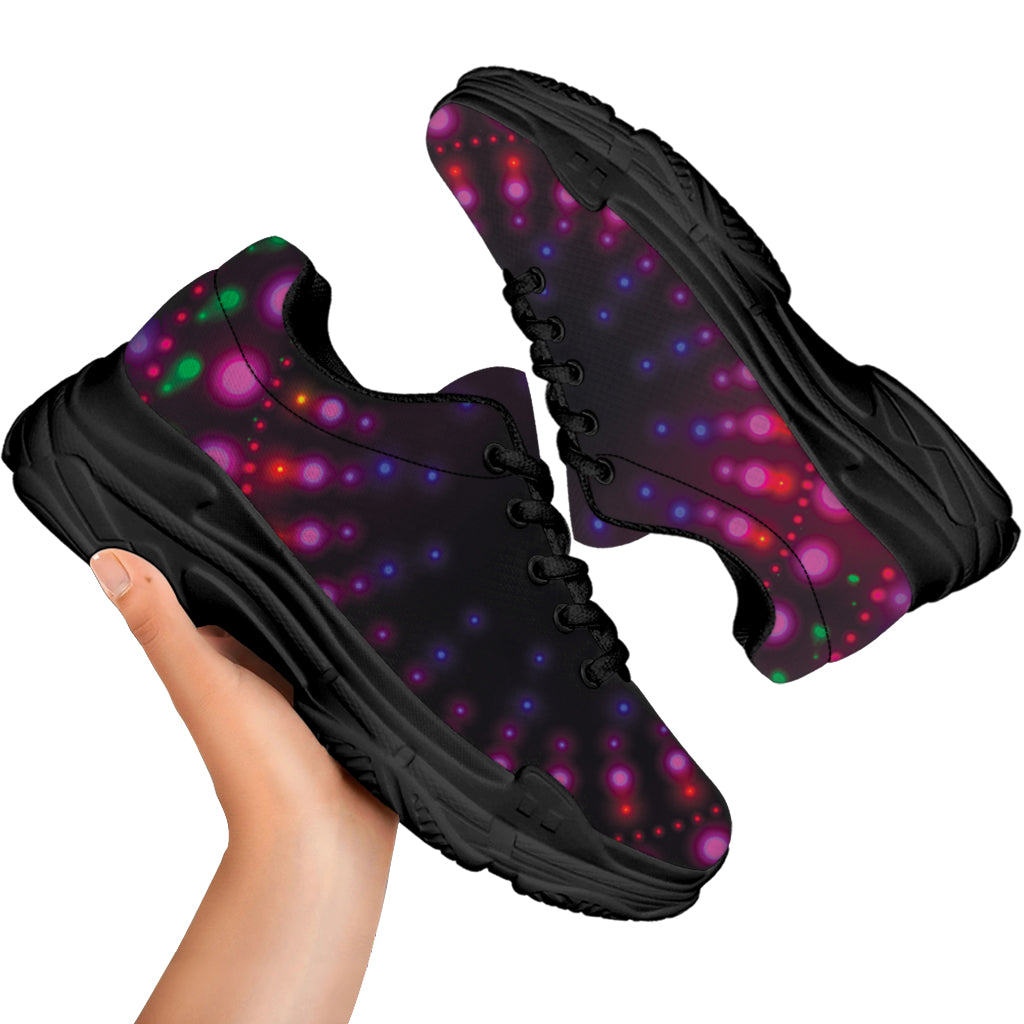 Light Mandala Print Black Chunky Shoes