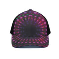 Light Mandala Print Black Mesh Trucker Hat