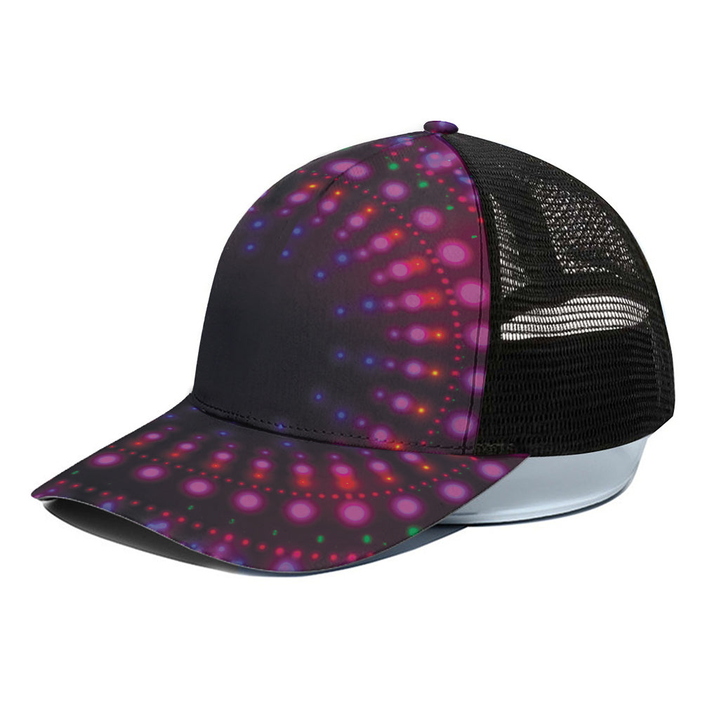 Light Mandala Print Black Mesh Trucker Cap