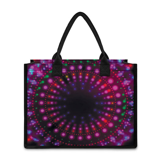 Light Mandala Print Canvas Tote Bag