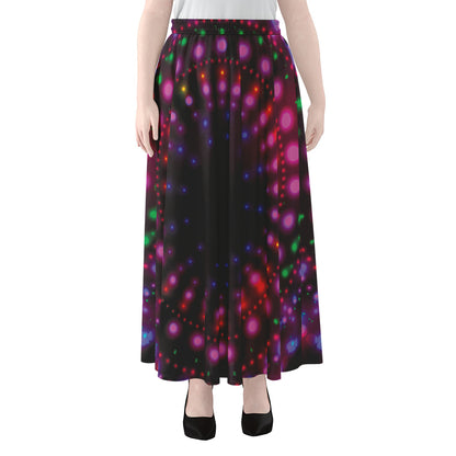 Light Mandala Print Chiffon Maxi Skirt