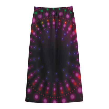 Light Mandala Print Cotton Front Slit Maxi Skirt
