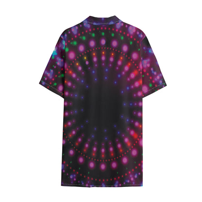 Light Mandala Print Cotton Hawaiian Shirt